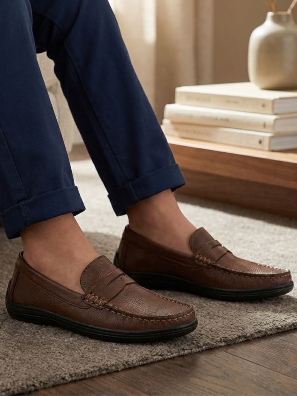 boc Men's Brown Slip-On Penny Loafers